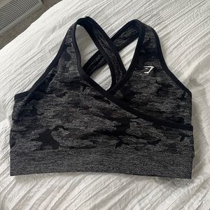 Black Camo Gymshark Sports Bra